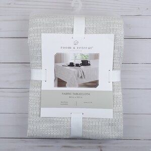 Fabric Tablecloth 60x102 Sarah Stripe Black Off White